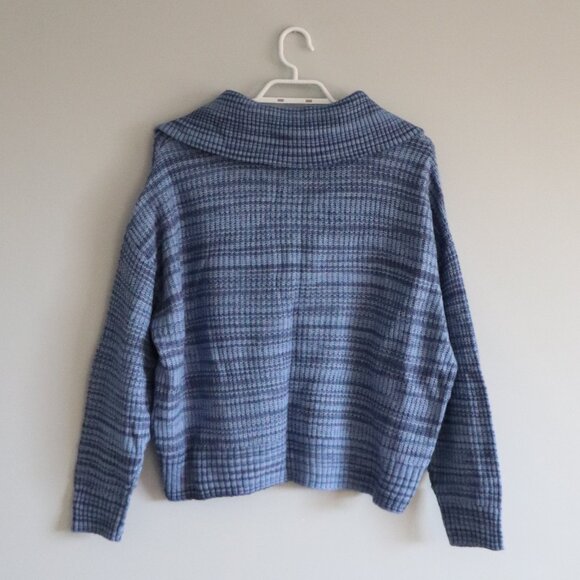 Aerie Womens Blue S Oversized Striped Wool Pullover Lounge Slouchy Sweater - Picture 3 of 14